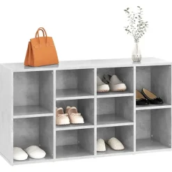 vidaXL - Schoenenbank - Grijs - Bewerkt hout - 103x30x55 cm