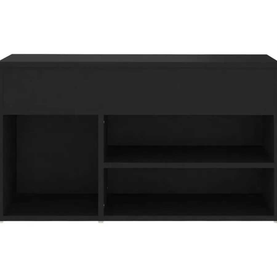 vidaXL - Schoenenbank - Zwart - Bewerkt hout - 80 x 30 x 45 cm
