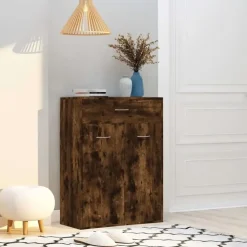 Schoenenkasten-vidaXL - Schoenenkast - Bruin - Bewerkt hout