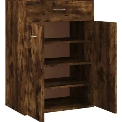 Schoenenkasten-vidaXL - Schoenenkast - Bruin - Bewerkt hout