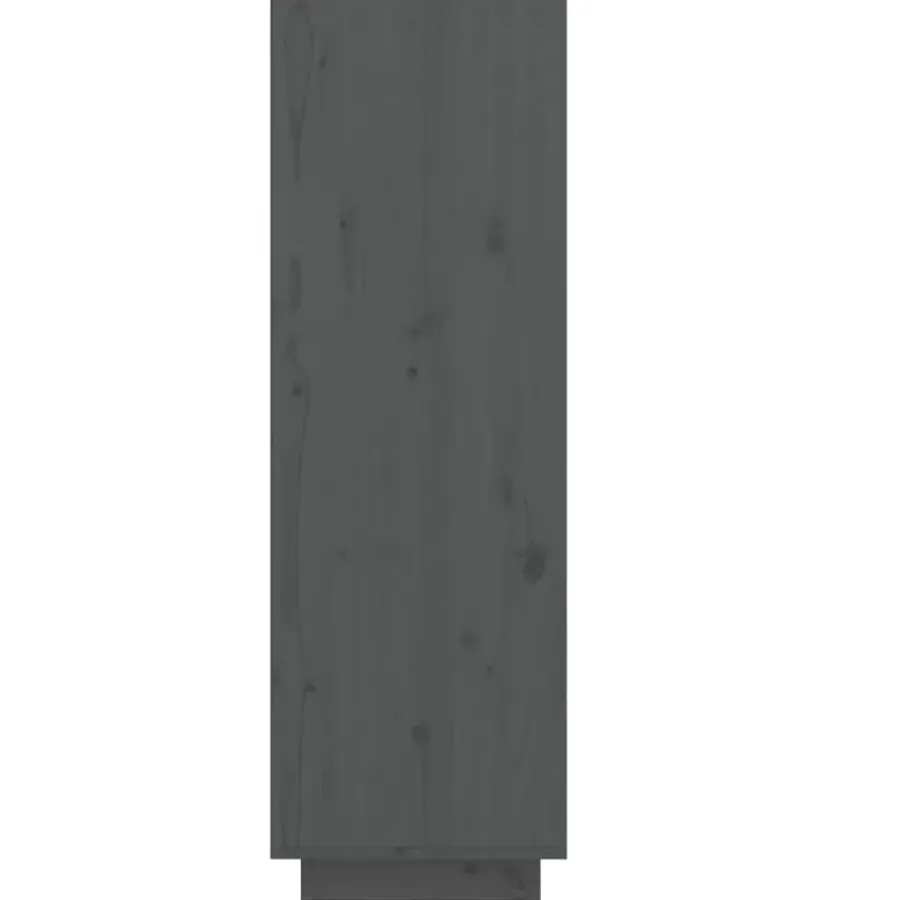 Kledingopbergers-vidaXL - Schoenenkast - Grijs - Grenenhout
