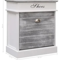 vidaXL - Schoenenkast - Grijs - Hout