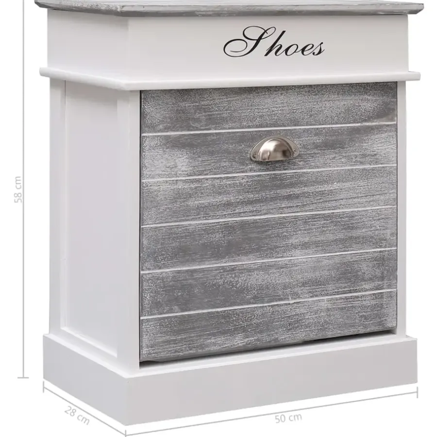 vidaXL - Schoenenkast - Grijs - Hout