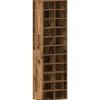 Schoenenkasten-vidaXL - Schoenenkast - Oud hout - Bewerkt hout - 22 paar - 54x34x183 cm