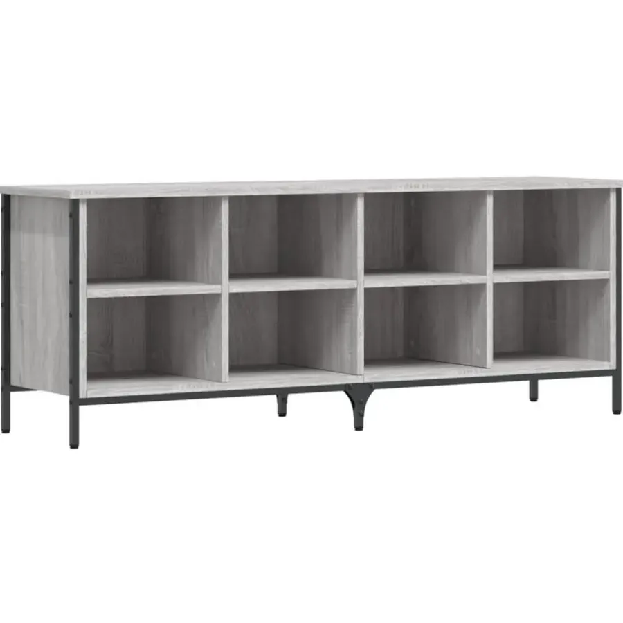 Schoenenkasten-vidaXL - Schoenenkast 8 paar met 8 vakken - Grijs sonoma eiken - 131x35x50 cm