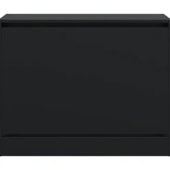 vidaXL - Schoenenkast 3 paar met 1 klep - Zwart - Bewerkt hout - 80x34x63 cm