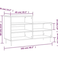vidaXL - Schoenenkast 10 paar met metalen poten - Zwart - Hout - 102x36x60 cm