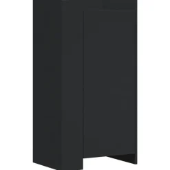 Schoenenkasten-vidaXL - Schoenenkast 10 paar met 1 deur - Zwart - Bewerkt hout - 52x37.5x100 cm