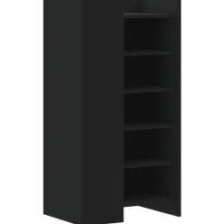 Schoenenkasten-vidaXL - Schoenenkast 10 paar met 1 deur - Zwart - Bewerkt hout - 52x37.5x100 cm