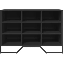 vidaXL - Schoenenkast 9 paar met 9 vakken - Zwart - Bewerkt hout - 90x38x61.5 cm