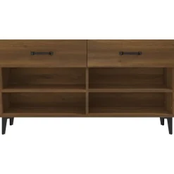vidaXL - Schoenenkast 8 paar met 2 lades - Bruin eiken - Hout - 102x35x55 cm
