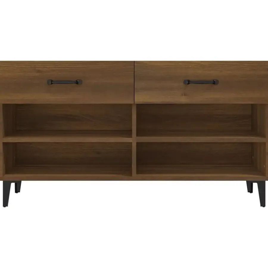vidaXL - Schoenenkast 8 paar met 2 lades - Bruin eiken - Hout - 102x35x55 cm