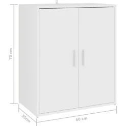 vidaXL - Schoenenkast - Wit - Bewerkt hout - 60 x 35 x 70 cm