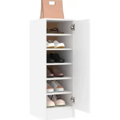 vidaXL - Schoenenkast - Wit - Bewerkt hout - 31.5 x 35 x 92 cm