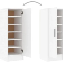 vidaXL - Schoenenkast - Wit - Bewerkt hout - 31.5 x 35 x 92 cm