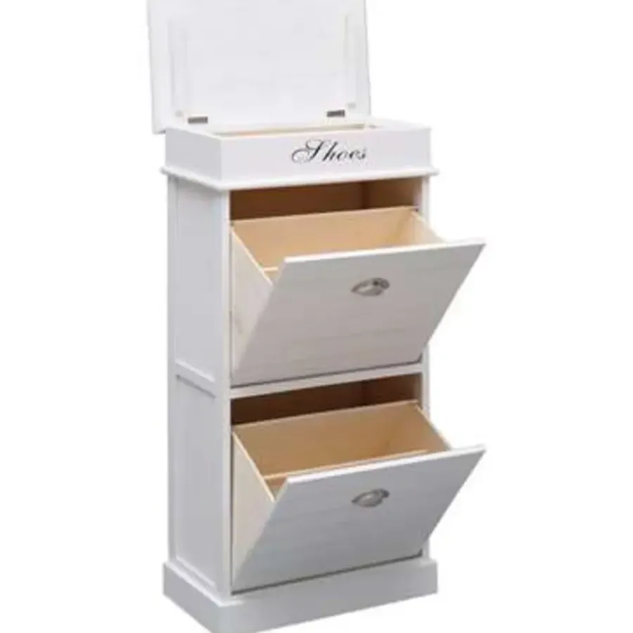 vidaXL - Schoenenkast - Wit - Hout