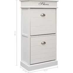 vidaXL - Schoenenkast - Wit - Hout