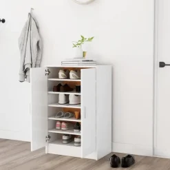 vidaXL - Schoenenkast - Wit - Bewerkt hout - 60 x 35 x 92 cm