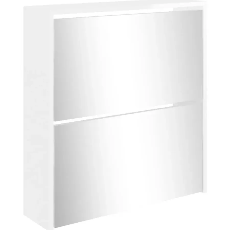 Schoenenkasten-vidaXL - Schoenenkast - Wit - Bewerkt hout