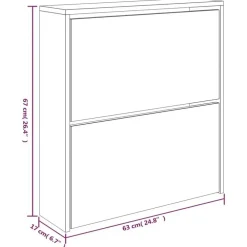Schoenenkasten-vidaXL - Schoenenkast - Wit - Bewerkt hout