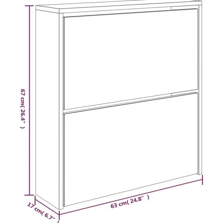 Schoenenkasten-vidaXL - Schoenenkast - Wit - Bewerkt hout