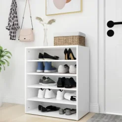 vidaXL - Schoenenkast - Wit - Bewerkt hout - 60 x 35 x 70 cm