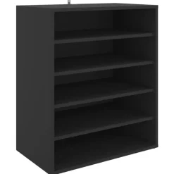Schoenenkasten-vidaXL - Schoenenkast - Zwart - Bewerkt hout - 60 x 35 x 70 cm