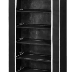 vidaXL - Schoenenkast - Zwart - Stof - 57 x 29 x 162 cm