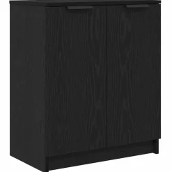 Schoenenkasten-vidaXL - Schoenenkast met 2 deuren - Zwart eiken - Bewerkt hout - 59x35x70 cm