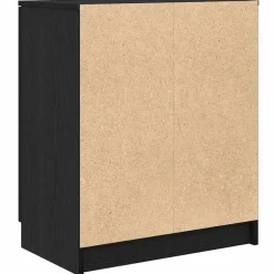 Schoenenkasten-vidaXL - Schoenenkast met 2 deuren - Zwart eiken - Bewerkt hout - 59x35x70 cm