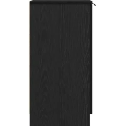 Schoenenkasten-vidaXL - Schoenenkast met 2 deuren - Zwart eiken - Bewerkt hout - 59x35x70 cm
