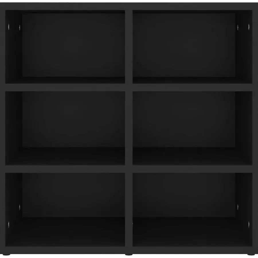vidaXL - Schoenenkast met 6 vakken - Zwart - Bewerkt hout - 52.5x30x50 cm
