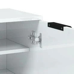 vidaXL - Schoenenkast met 2 deuren - Hoogglans wit - Hout - 59x35x100.5 cm