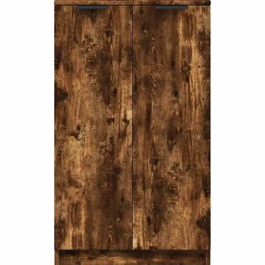 Schoenenkasten-vidaXL - Schoenenkast met 2 deuren - Gerookt eiken - Hout - 59x35x100 cm