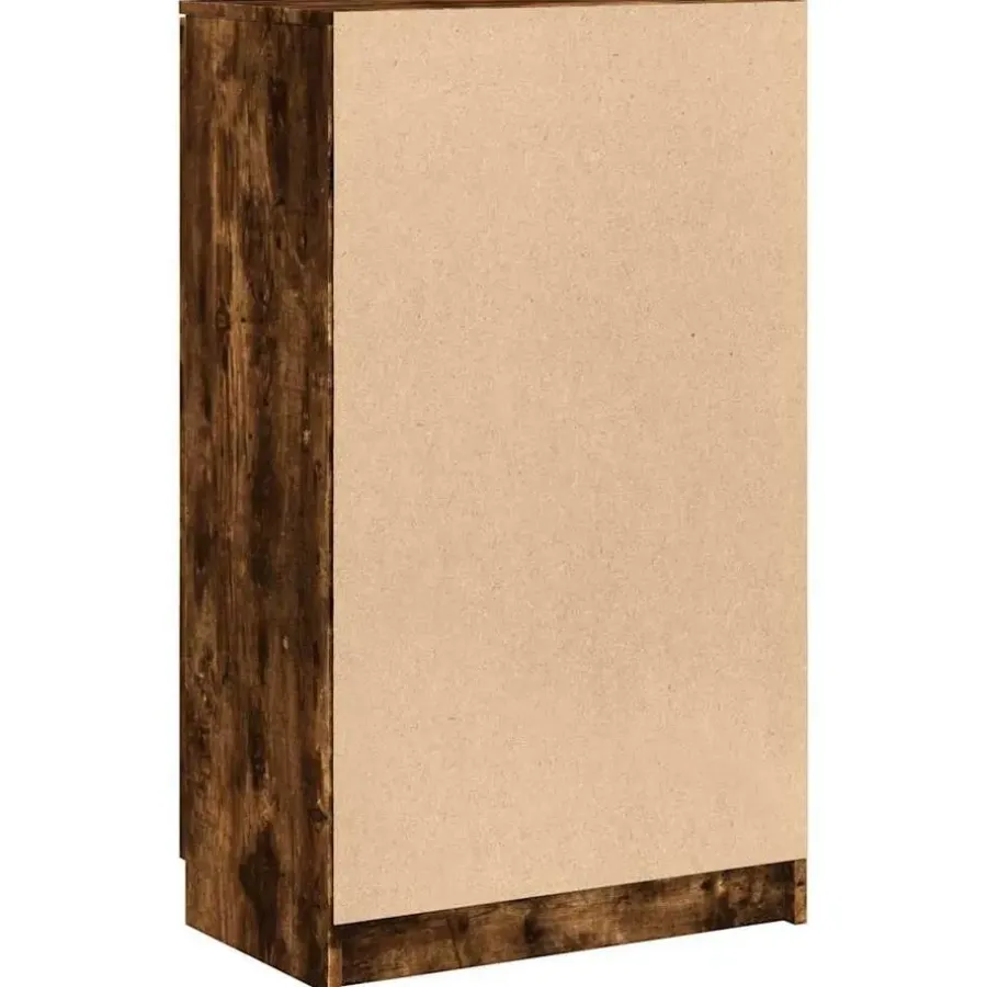 Schoenenkasten-vidaXL - Schoenenkast met 2 deuren - Gerookt eiken - Hout - 59x35x100 cm