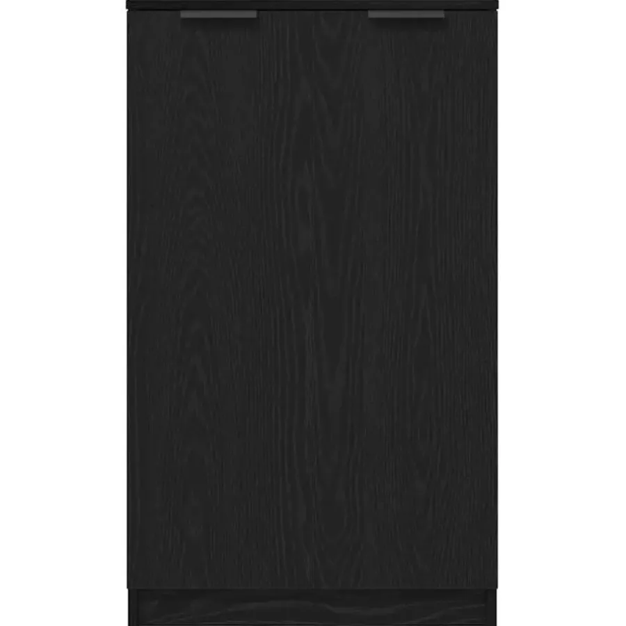 vidaXL - Schoenenkast met 2 deuren - Zwart eiken - Bewerkt hout - 59x35x100 cm