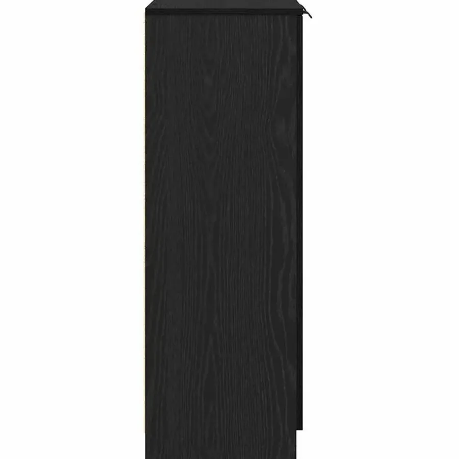 vidaXL - Schoenenkast met 2 deuren - Zwart eiken - Bewerkt hout - 59x35x100 cm