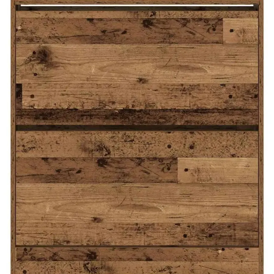 Schoenenkasten-vidaXL - Schoenenkast voor entree 4 paar - Oud hout - 80x21x87,5 cm