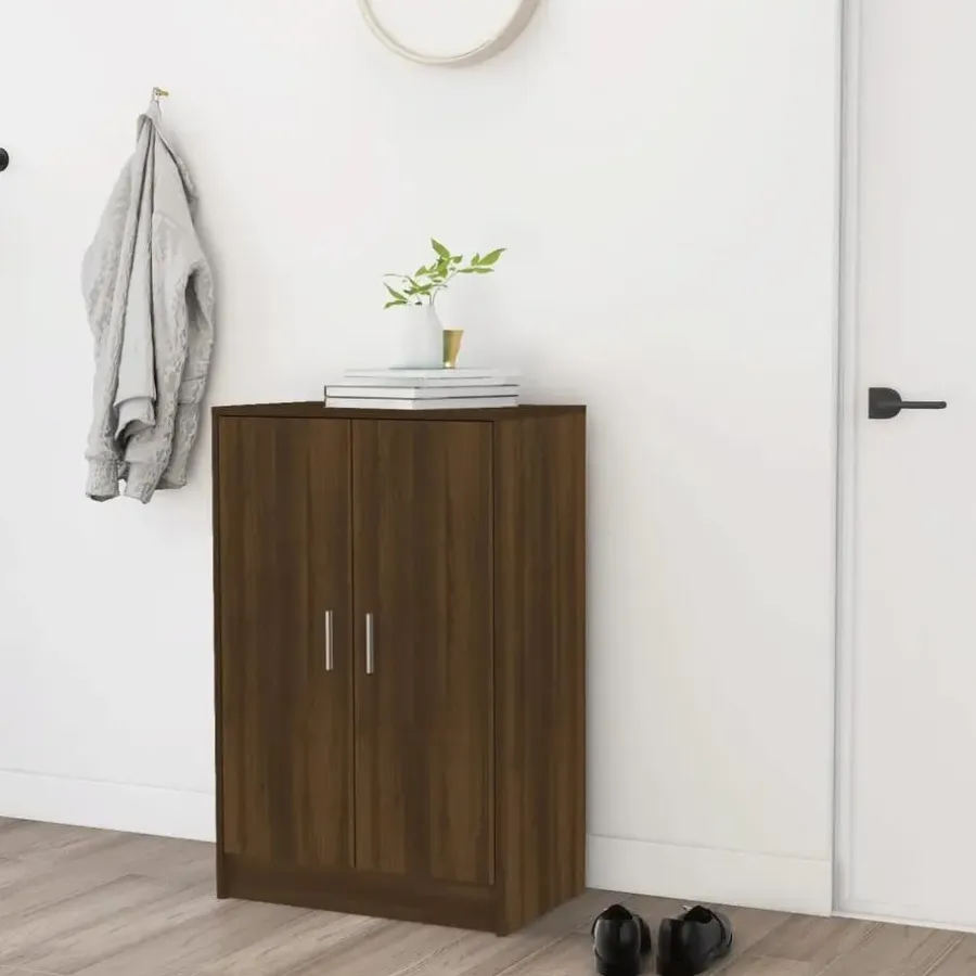 Schoenenkasten-vidaXL - Schoenenrek - Bruin - Bewerkt hout - 60 x 35 x 92 cm