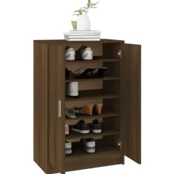 Schoenenkasten-vidaXL - Schoenenrek - Bruin - Bewerkt hout - 60 x 35 x 92 cm