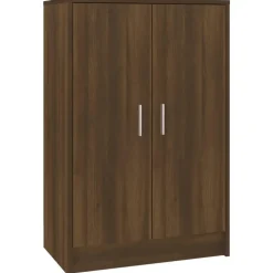Schoenenkasten-vidaXL - Schoenenrek - Bruin - Bewerkt hout - 60 x 35 x 92 cm