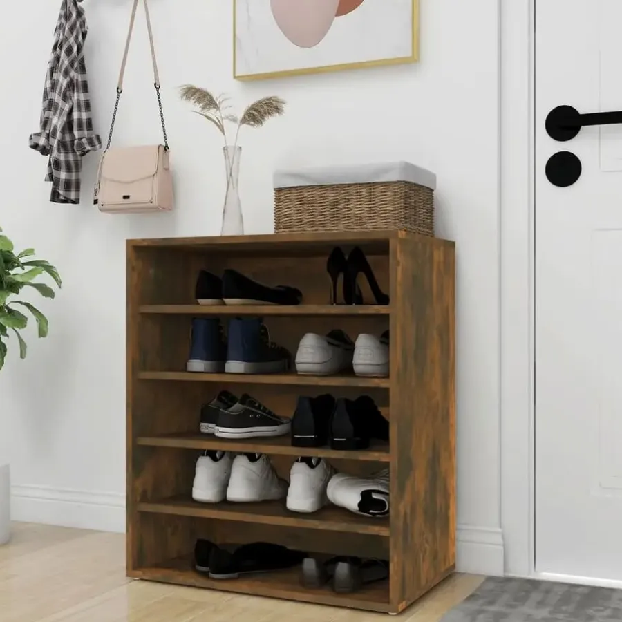 vidaXL - Schoenenrek - Bruin - Bewerkt hout - 60 x 35 x 70 cm
