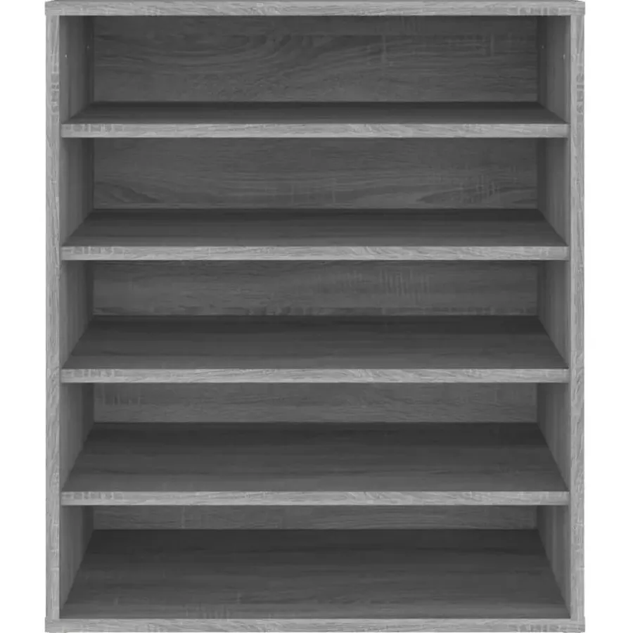 Kledingopbergers-vidaXL - Schoenenrek - Grijs - Bewerkt hout - 60 x 35 x 70 cm