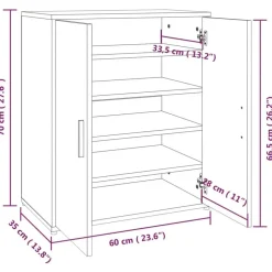 vidaXL - Schoenenrek - Grijs - Bewerkt hout - 60 x 35 x 70 cm