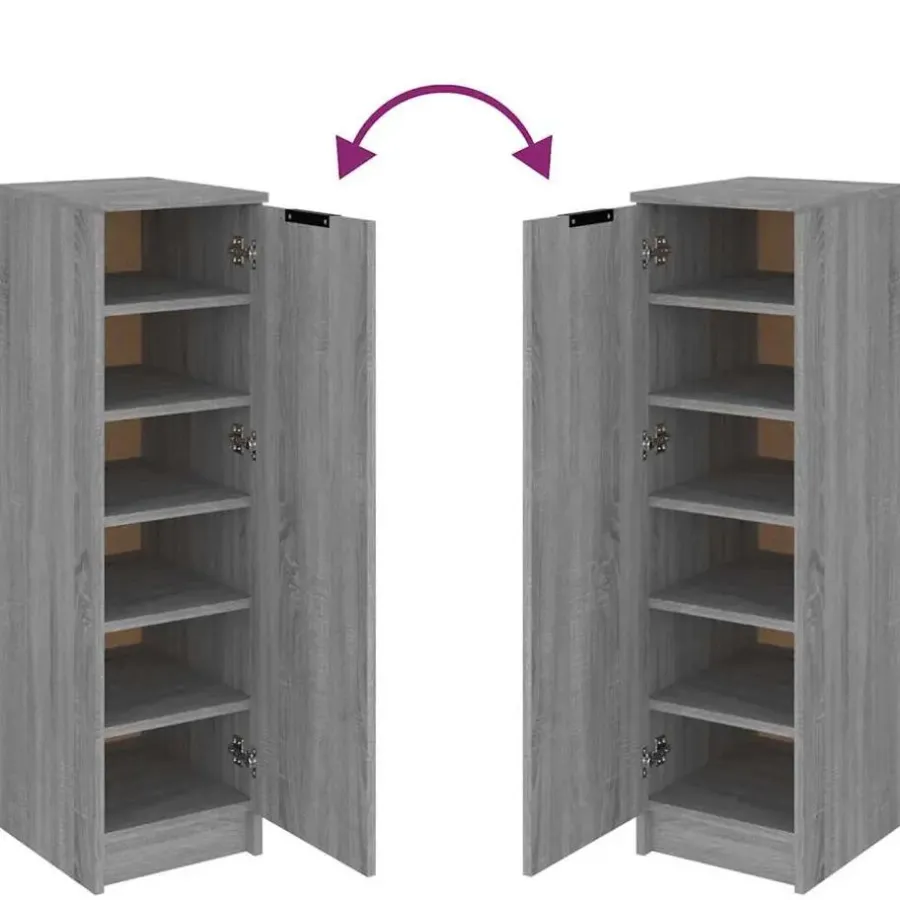 vidaXL - Schoenenrek - Grijs - Bewerkt hout