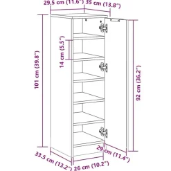 vidaXL - Schoenenrek - Grijs - Bewerkt hout