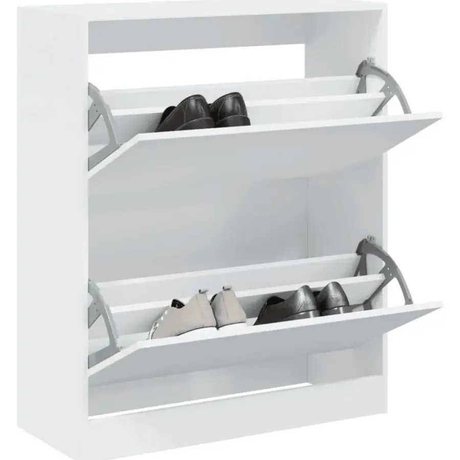 vidaXL - Schoenenrek - Wit - Bewerkt hout - 80 x 34 x 96.5 cm