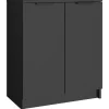 Schoenenkasten-vidaXL - Schoenenrek - Zwart - Bewerkt hout