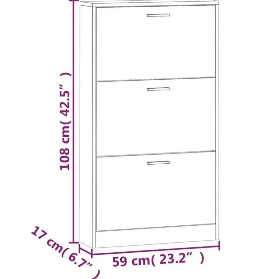 Schoenenkasten-vidaXL - Schoenenrek - Zwart - Bewerkt hout