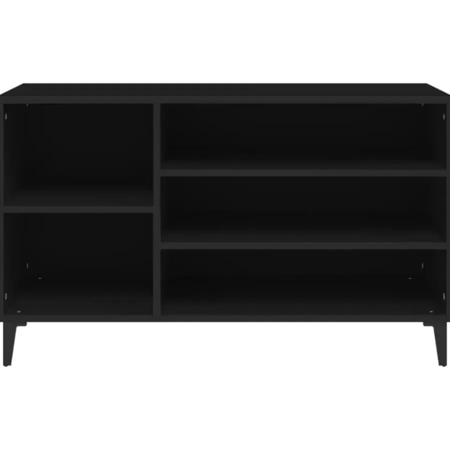 Kledingopbergers-vidaXL - Schoenenrek - Zwart - Bewerkt hout